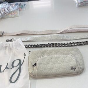 Lug Quilted Beige Purse w/ 3 diff chain types comes with Dusty.